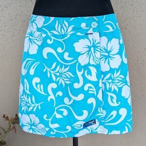 💜Versatile Reversible Floral & Solid Blue Skirt - California Cover